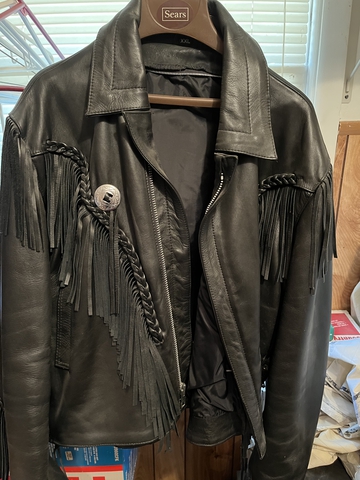First Genuine Leather Biker Motorcycle Jacket/Fringe/Conchos - Nex-Tech ...