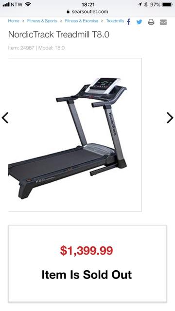 Nordictrack treadmill 2025 t8 0