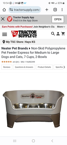 Neater Pet Brands Non-Skid Polypropylene Pet Feeder Express for