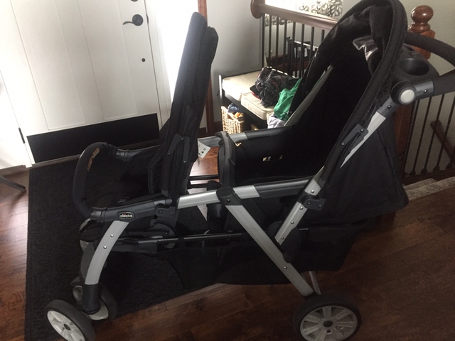 Chicco double hotsell stroller used