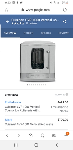 Price Reduced Cuisinart Vertical Rotisseri Still In Box Nex Tech