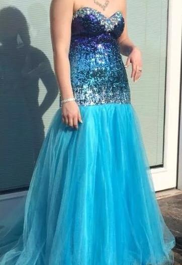 Blue and purple strapless prom dress - Nex-Tech Classifieds