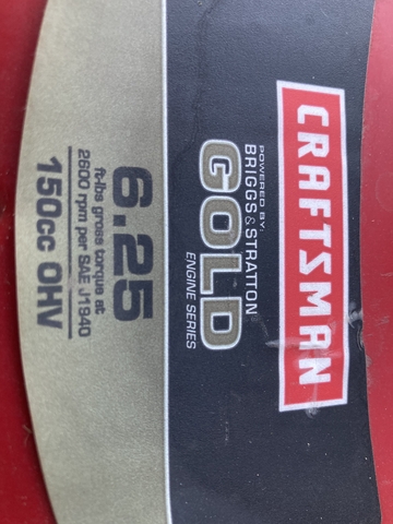 Craftsman briggs and online stratton gold 6.25 150cc