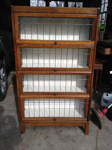 Antique Lundstrom Leaded Glass Barrister Bookcase Nex Tech