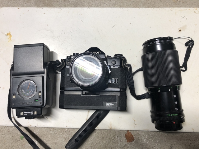 Canon film camera with auto wind and lens NexTech