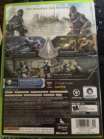 Assassin's Creed PS3 Back cover