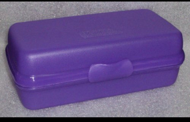 Tupperware Bread Keeper Pastry Server Saver Daisy Purple Storage Container  New