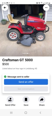 1991 craftsman riding online mower