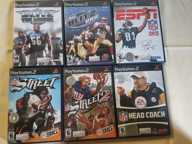 ESPN NFL Football, 2K5, NFL Blitz Pro, MVP Complete PlayStation 2 PS2 Games  Lot