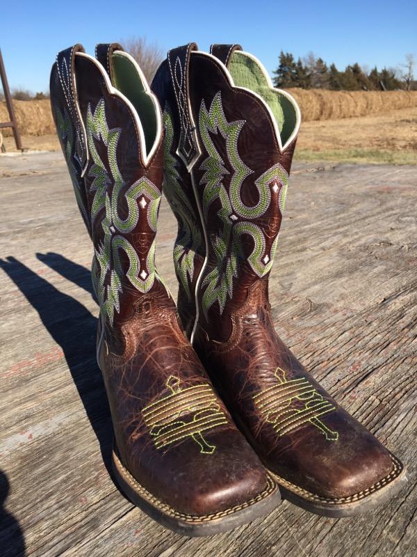 green ariat boots