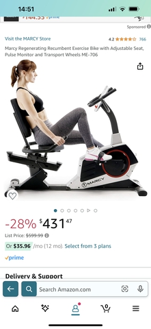 Marcy regenerating discount recumbent exercise bike