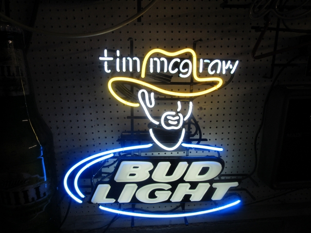 19"x15"Bud Light Tim Mcgraw Neon Sign Light Beer Bar Pub Wall Hanging Visual Art 