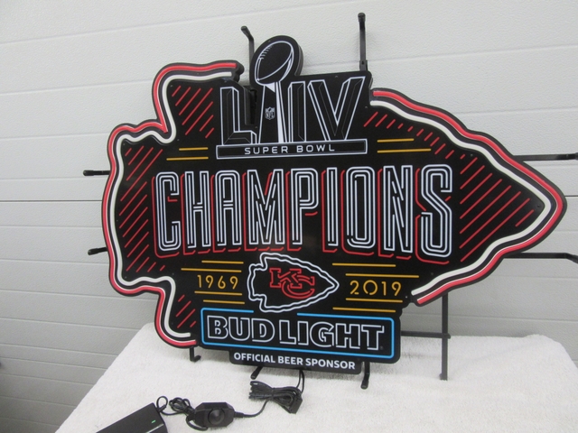 bud light chiefs super bowl neon sign