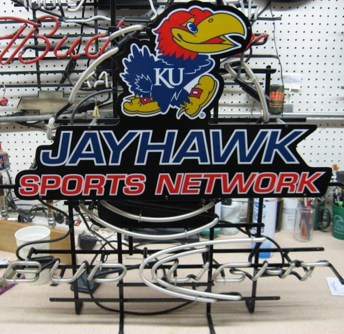 kansas jayhawk neon light