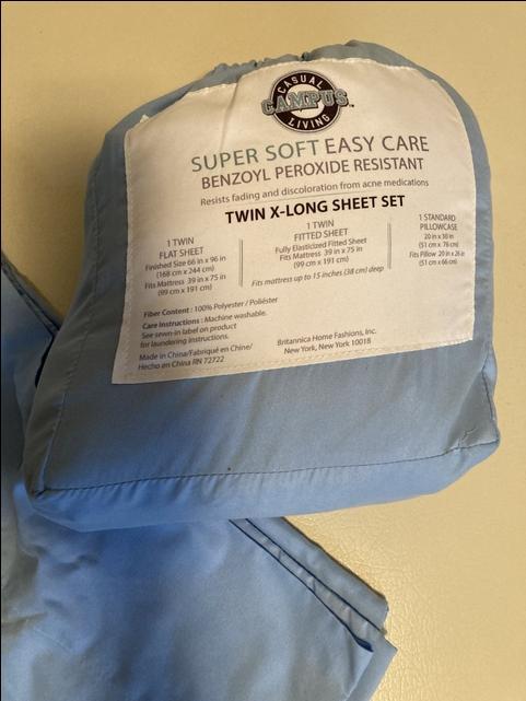 Twin XL 3-piece Sheet Set Light Blue - Nex-Tech Classifieds