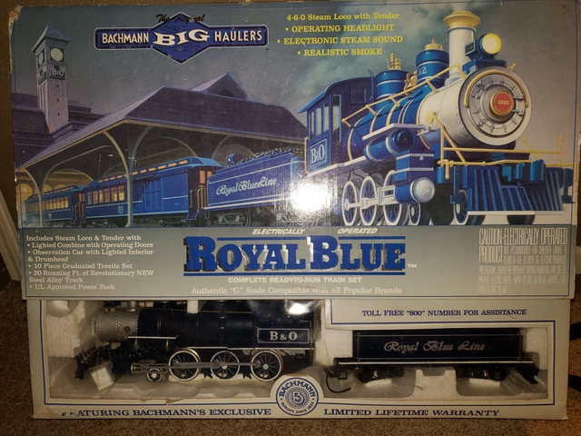 the royal blue train set