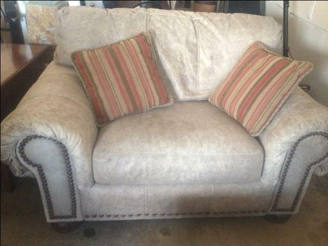 Lane Nubuck Leather Sofa Oversized Chair And Ottoman Nex
