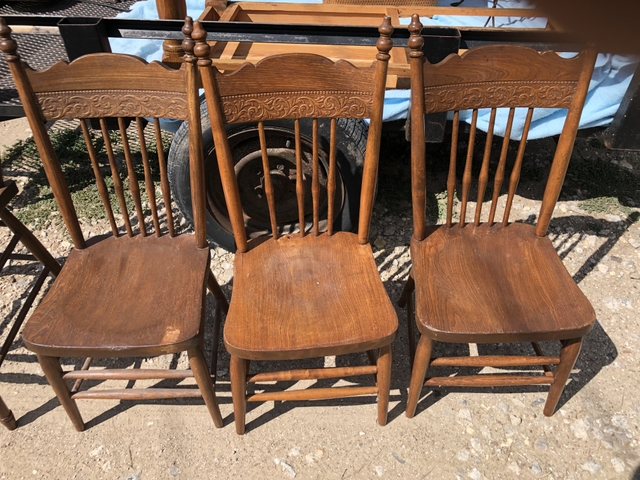 Sold 4 Four Antique Wooden Chairs 1 3 Small Children