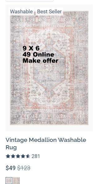Rug Vintage Mediallon 9 ft by 6 ft - Nex-Tech Classifieds