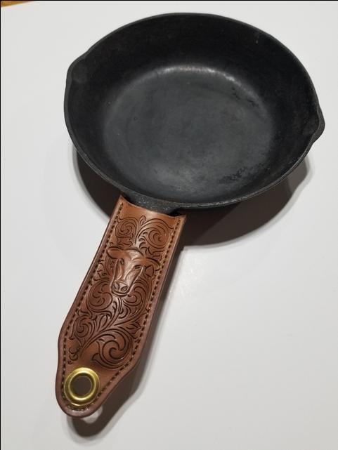 Handmade Leather Cast Iron Handle Cover