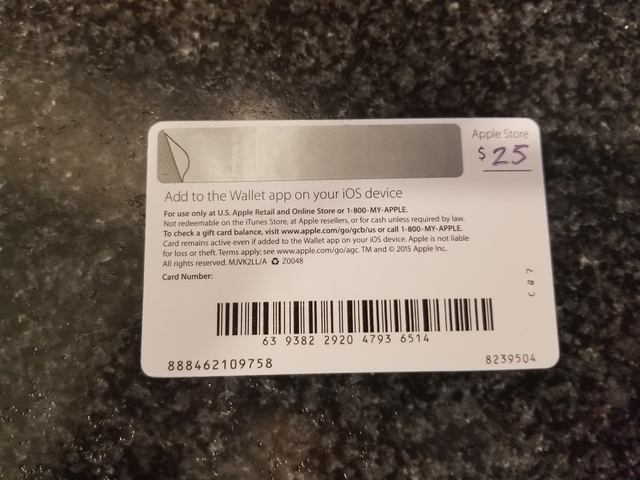 Apple Gift Card $25  Jefferson Campus Store