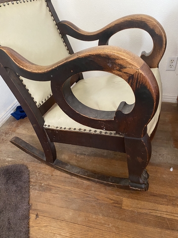 antique clawfoot rocking chair