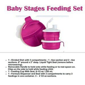 Tupperware Divided Formula Feeder Baby Container 3 Compartments