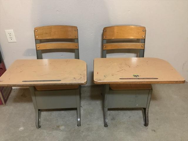 Vintage Wooden Metal School Desks Set Of 2 Nex Tech Classifieds