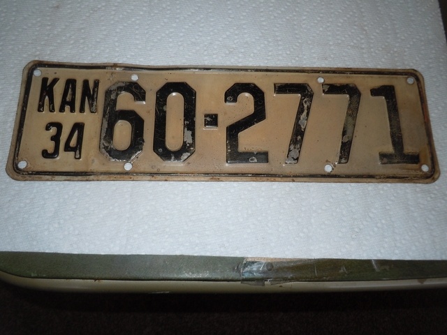 1934 VINTAGE KANSAS LICENSE PLATE 60-2771 - Nex-Tech Classifieds