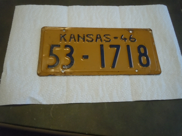 VINTAGE 1946 STATE OF KANSAS LICENSE PLATE 53-1718 - Nex-Tech Classifieds