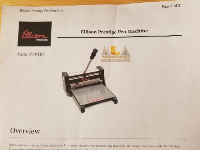 Ellison 19101 Prestige Pro Machine