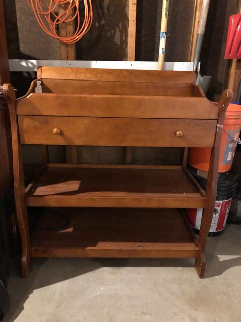 changing table with drawers and shelves