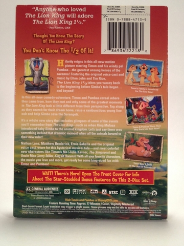 The Lion King 1 1/2 (DVD, 2004 2-Disc Set Brand New - Nex-Tech Classifieds