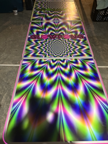 Glowing Psychedelic Beer Pong Table - 8 ft.
