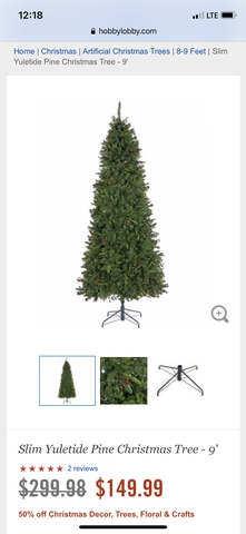 Brand New Slim Yuletide Pine 9’ Unlit Christmas Tree - Nex-Tech Classifieds