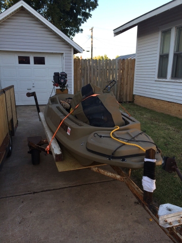 beavertail 1200 layout boat with mud motor and blind - nex