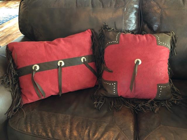 Faux Leather Western Pillows Nex Tech, Leather Western Pillows