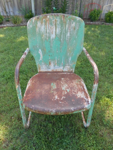 Vintage Metal Lawn Patio Chair Nex, Vintage Steel Patio Chairs