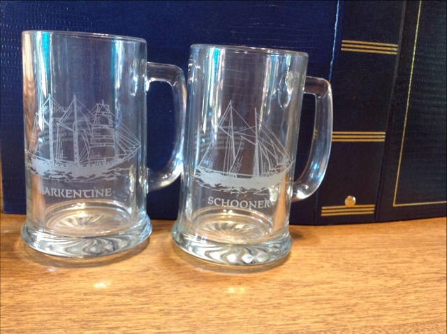 Vintage Glass Mug Etched Schooner Boat Large Clear Glass Stein Tall Ship  Frosted Design Glass Handle Nautical Coffee Cup Tea Mug Mast Ship –  Schooner Chandlery