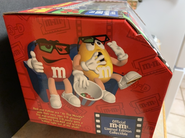 M&M's Candy Dispenser At the Movies with 3D Glasses Collectible
