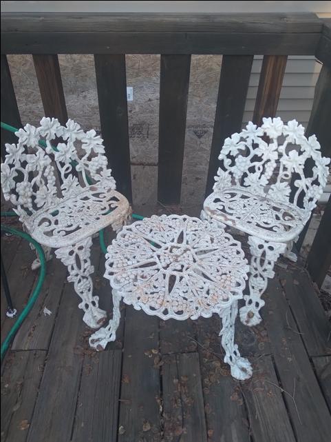 White Wrought Iron Patio/Garden Set - Nex-Tech Classifieds