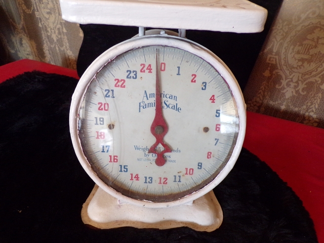 Vintage Scale, White American Family Scale, Kitchen Scale