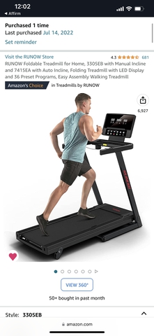 Treadmill with affirm hot sale