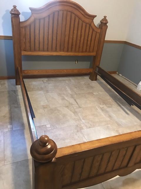 Solid Oak Bed Frame Nex Tech Classifieds, Queen Size Wooden Headboard And Frame