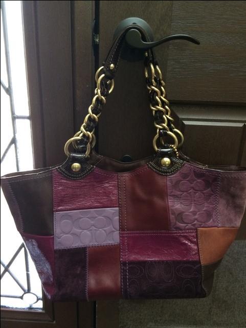 coach purple patchwork purse