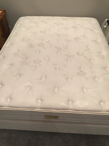 Queen size box spring mattress and frame - Nex-Tech Classifieds