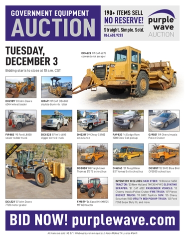 December 3 Government Auction - Nex-Tech Classifieds