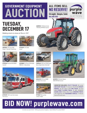 December 17 Government Auction - Nex-Tech Classifieds