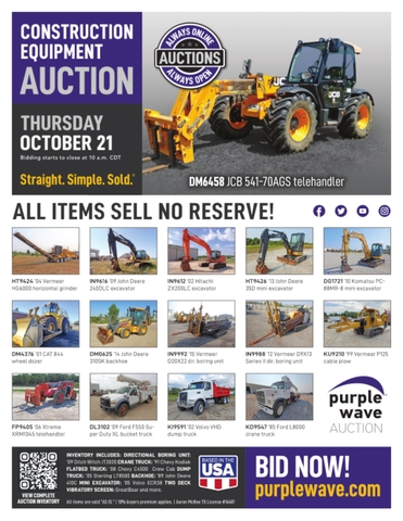 October 21 Construction Equipment Auction - Nex-Tech Classifieds