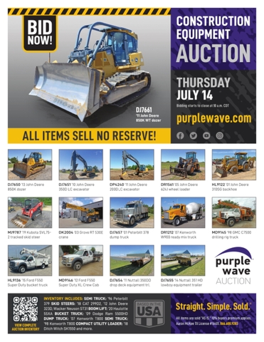 July 14 Construction Equipment Auction - Nex-Tech Classifieds